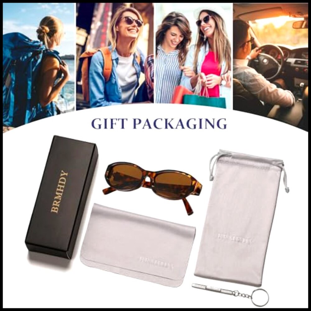 Retro Oval Cat Eye Sunglasses Small Frame UV400 Protection Women's Accessory - Picture 6 of 7
